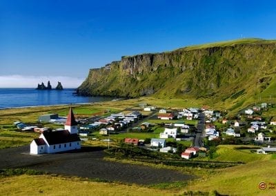 Katlatrack's beautiful home town of Vik in Iceland