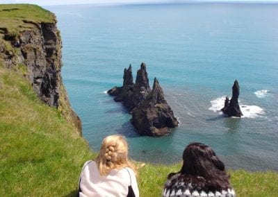 Taking in the view of Reynisdrangar from our unique vantage point