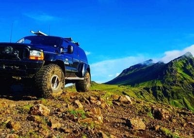 Our Katlatrack Super Jeep ready to take you on tour in Vik Iceland
